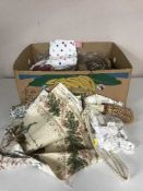 Three boxes of material, lady's clothes,