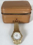 An 18ct gold Gentleman's Ebel wristwatch with diamond bezel and dial, 104.6g.
