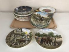 A quantity of ribbon and collector's plates