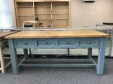 A reclaimed pine farmhouse kitchen table