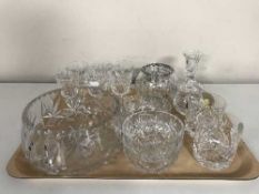 A tray of Waterford crystal candle holder,
