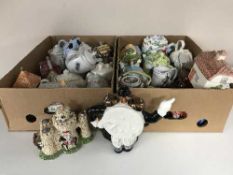 Five boxes of assorted teapots