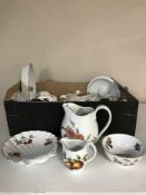 A box of Royal Worcester Evesham china