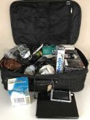 Two cases of electricals - phones, sat nav,