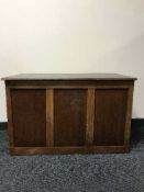 Two oak blanket boxes