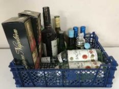 A box of seven bottles of spirits - Barcardi,