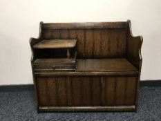 An oak telephone table