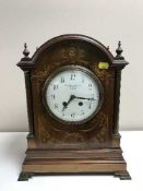 A Victorian inlaid mahogany eight day bracket clock by S.