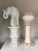 A pottery jardiniere on stand,