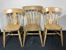 Three pine kitchen chairs