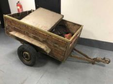 A single axle box trailer, length 153 cm, together with an MGB engine model 72,