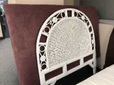 A 4'6 headboard and a 3' wicker headboard