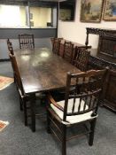 A French oak farmhouse dining table,