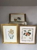 A box of gilt framed prints