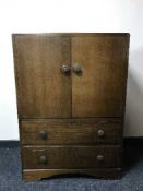 Two oak linen cupboards