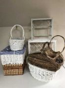 A quantity of wicker baskets,