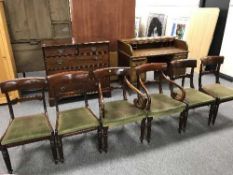 Six Victorian dining chairs