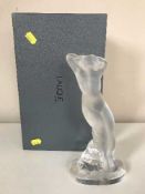A Lalique frosted glass nude female figure, 'Danseuse Bras Leves' (originally by Marc Lalique 1960),