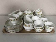 A tray of Duchess Greensleaves tea china
