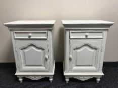 A pair of Country Corner white bedside cabinets