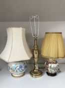 An Italian pottery table lamp and shade,