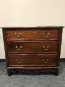 A Georgian style mahogany three drawer chest