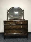 An Edwardian oak dressing chest