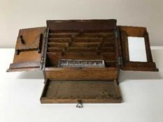 A Victorian oak correspondence box