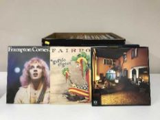 A leather storage box containing LP's incl.