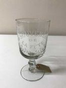 A French etched glass goblet