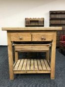 A pine butcher's block