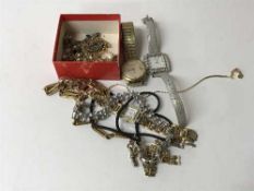 An Accurist wristwatch, a Regency wristwatch, watch chain, a quantity of costume jewellery,