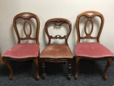 Three various balloon back chairs