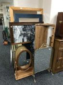 Two framed mirrors, pine dressing table mirror, Ikea coat rack, oil on canvas,