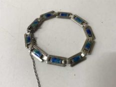 A Norwegian white metal and enamel bracelet