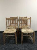 Four antique chapel chairs