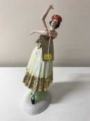 A Russian china figure of a dancer