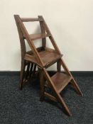 A set of mahogany library steps