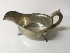 A silver cream jug