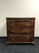A late 19th century mahogany four drawer chest