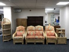 A six piece bamboo conservatory suite