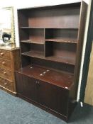 A set of mahogany open bookshelves