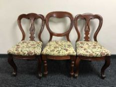 Two mahogany balloon back chairs and one other