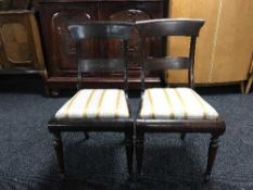 A pair of late 19th century dining chairs and two others