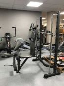 A Smiths weights lifting machine and an Iron Grip Strength bench