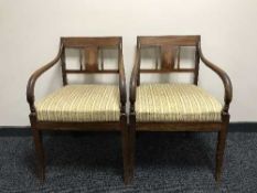 A pair of Regency style armchairs