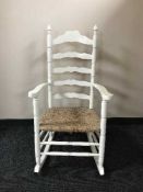 A painted rocking chair