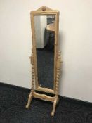 A pine cheval mirror