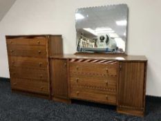 A mid 20th century Austin Suite chest and matching dressing table