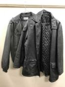 A part rail of gent's jackets, leather trousers,